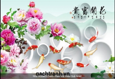 Tranh gạch 3d hoa mẫu đơn - XNCV63