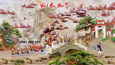 tranh phong cảnh 3d làng quê