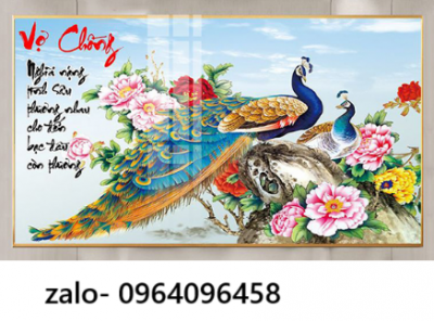 Tranh chim công 3d - tranh gạch 3d chim công - SJK9