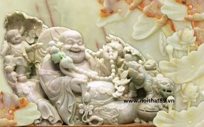 Mẫu tranh gạch 3d phong thủy phòng khách - DSS4