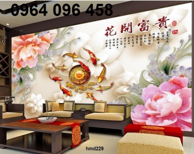 Tranh hoa sen 3d - tranh gạch 3d hoa sen - 9433XN