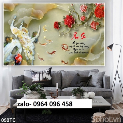 Tranh gạch 3d phong thủy phòng khách - SX66