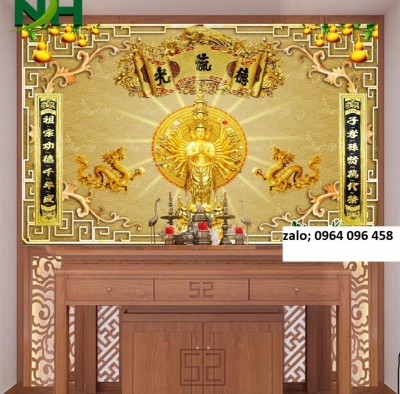 Tranh gạch 3d ốp tường phòng thờ - SXV73