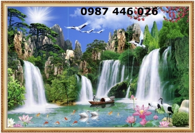 Tranh gạch thác nước HP76