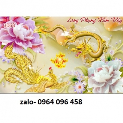 Tranh gạch 3d rồng phượng - XCV43