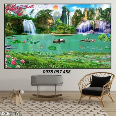 Phong cảnh thiên nhiên giao hòa - gạch tranh in 3D