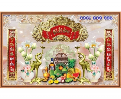 Gạch tranh phòng thờ gia tiên HP373