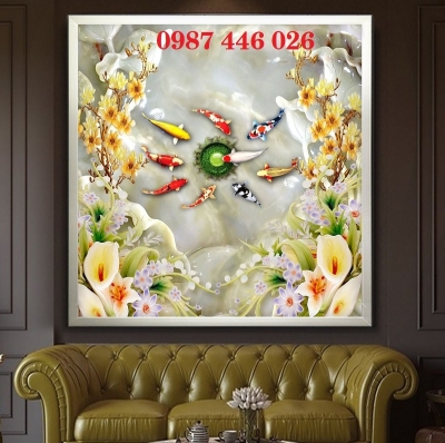 Gạch tranh cá chép vàng HP98222