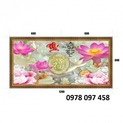 Tranh họa tiết hoa 3D trang trí tường