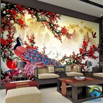 Tranh gạch 3d cành đào - SXVC65