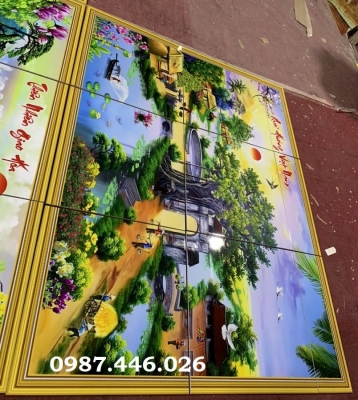 Tranh gạch men làng quê HP6822