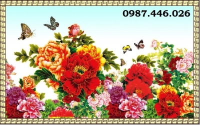 Gach tranh hoa mẫu đơn 3d đẹp