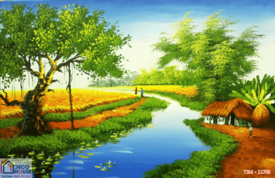 Tranh gạch 3d phong cảnh đồng quê việt nam - SHN56
