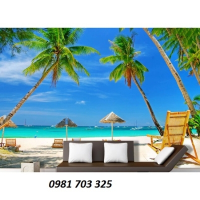 Tranh bãi biển trang trí phòng