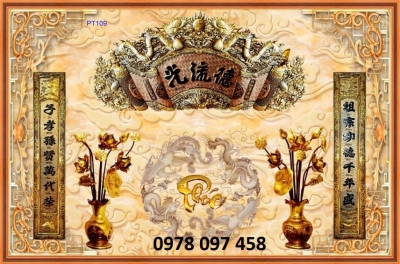 Tranh dán phòng thờ - gạch tranh 3D