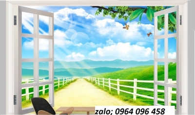 Tranh gạch men 3d cửa sổ - NNXX33
