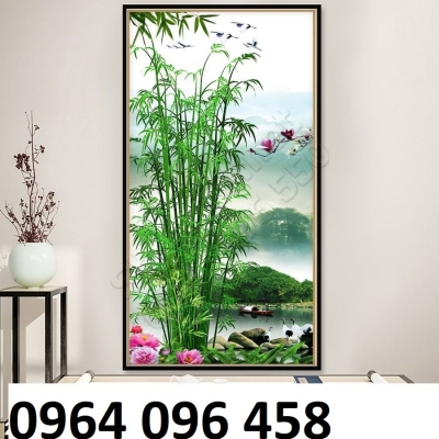 Tranh gạch 3d phong thủy phòng khách - KXDC4