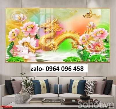 Tranh gạch 3d phong thủy rồng phượng - CVBB65