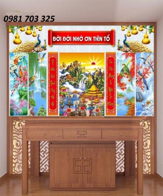 tranh 3D phòng thờ, tranh gạch men