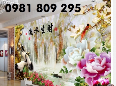 Gạch tranh 3d - tranh gạch tùng hạc