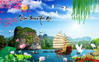 Gạch tranh 3D trang trí phòng khách