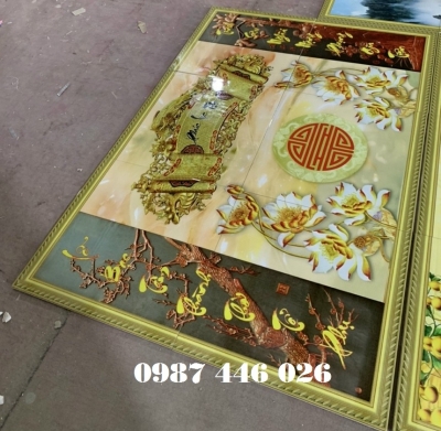 Tranh gạch phòng thờ, gach trang trí, tranh 3d