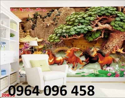 Tranh  gạch men 3d ốp tường mã đáo thành công - 544CCX