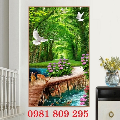 Tranh gạch men , gạch ốp tường  phong cảnh lối đi  HN9399