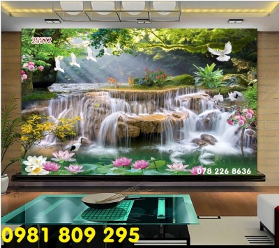 Tranh thác nước 3d - gạch trang trí