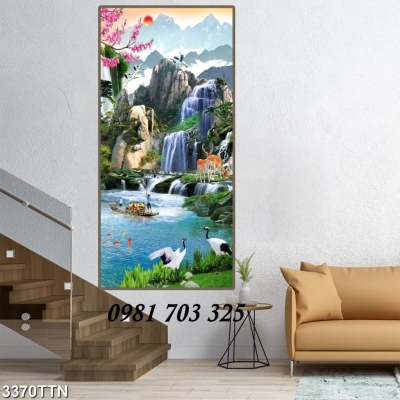 tranh phong cảnh- gạch 3D khổ đứng