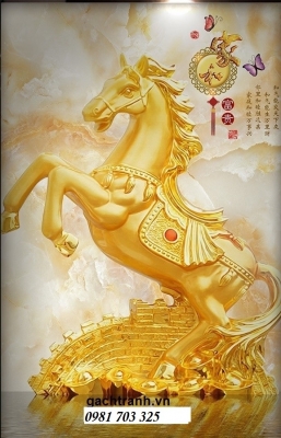 Tranh gạch men 3D phong thủy- tranh ngựa