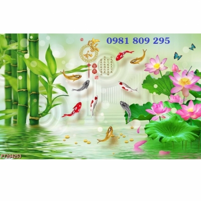 Gạch trang trí 3d hoa sen HS4495