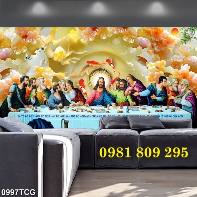 Tranh công giáo , bữa tiệc ly gạch tranh 3d