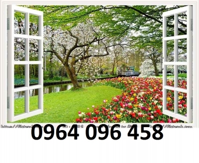 Tranh gạch 3d ốp tường cửa sổ -DCB73