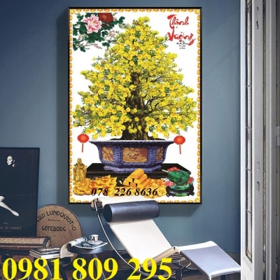 Tranh 3d hoa mai , gạch tranh mới HN939