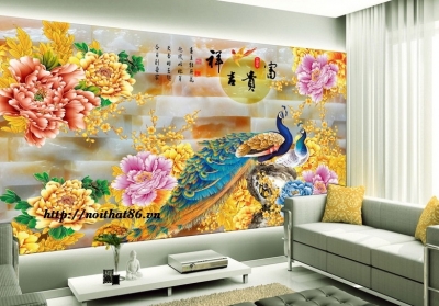 Tranh gạch 3d ốp tường phòng khách - phòng ngủ - DFG654