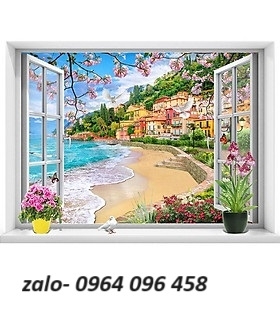 Tranh gạch 3d ốp tường tranh cửa sổ - LDCX43
