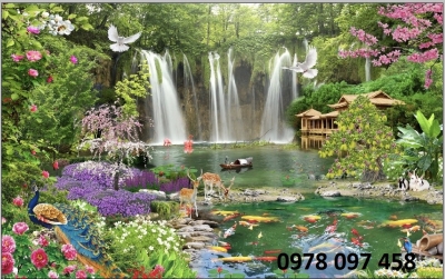 Gạch tranh dán tường đẹp - tranh phong cảnh