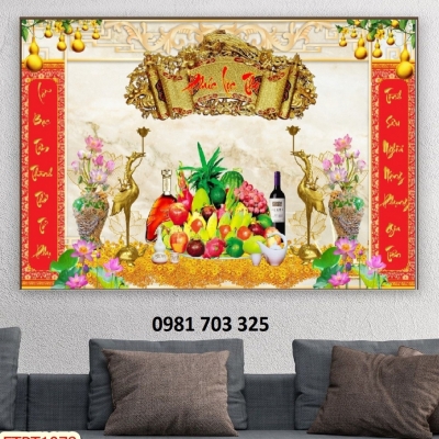 tranh 3D phòng thờ, gạch tranh ốp tường