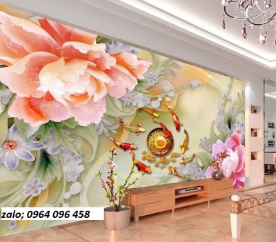 Gạch tranh 3d trang trí phòng khách - 777CN
