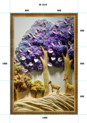 Tranh gạch 3d ốp tường phòng khách đẹp - 5222AM