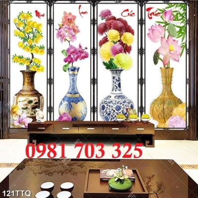 Tranh gạch 3D tứ quý phong thủy