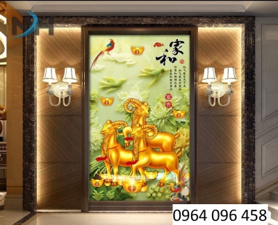 Tranh gạch 3d ốp tường phòng khách - GCC3