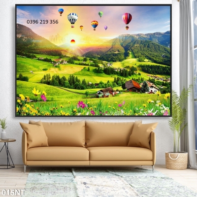 Tranh gạch men 3d trang trí tường Phong Cảnh