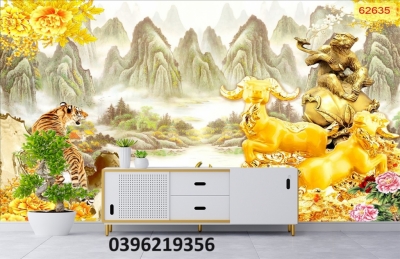 Tranh gạch men hổ 3D