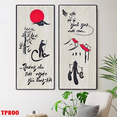 Tranh dán phòng khách - gạch tranh