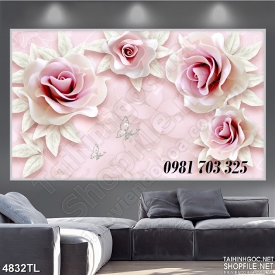 Gạch tranh hoa 3D trang trí