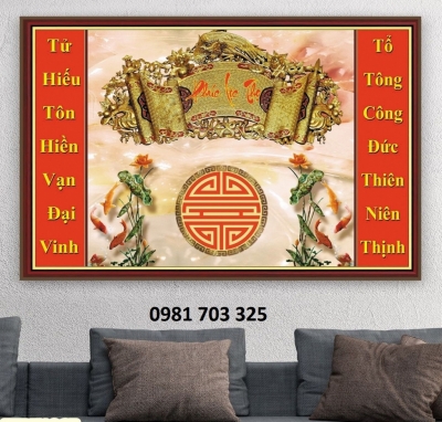 Tranh gạch-gạch tranh phòng thờ