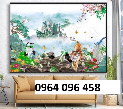 Tranh gạch 3d ốp tường tranh con hổ - XZS21