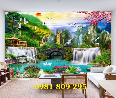 Gạch 3d - tranh gạch 3d trang trí phong cảnh